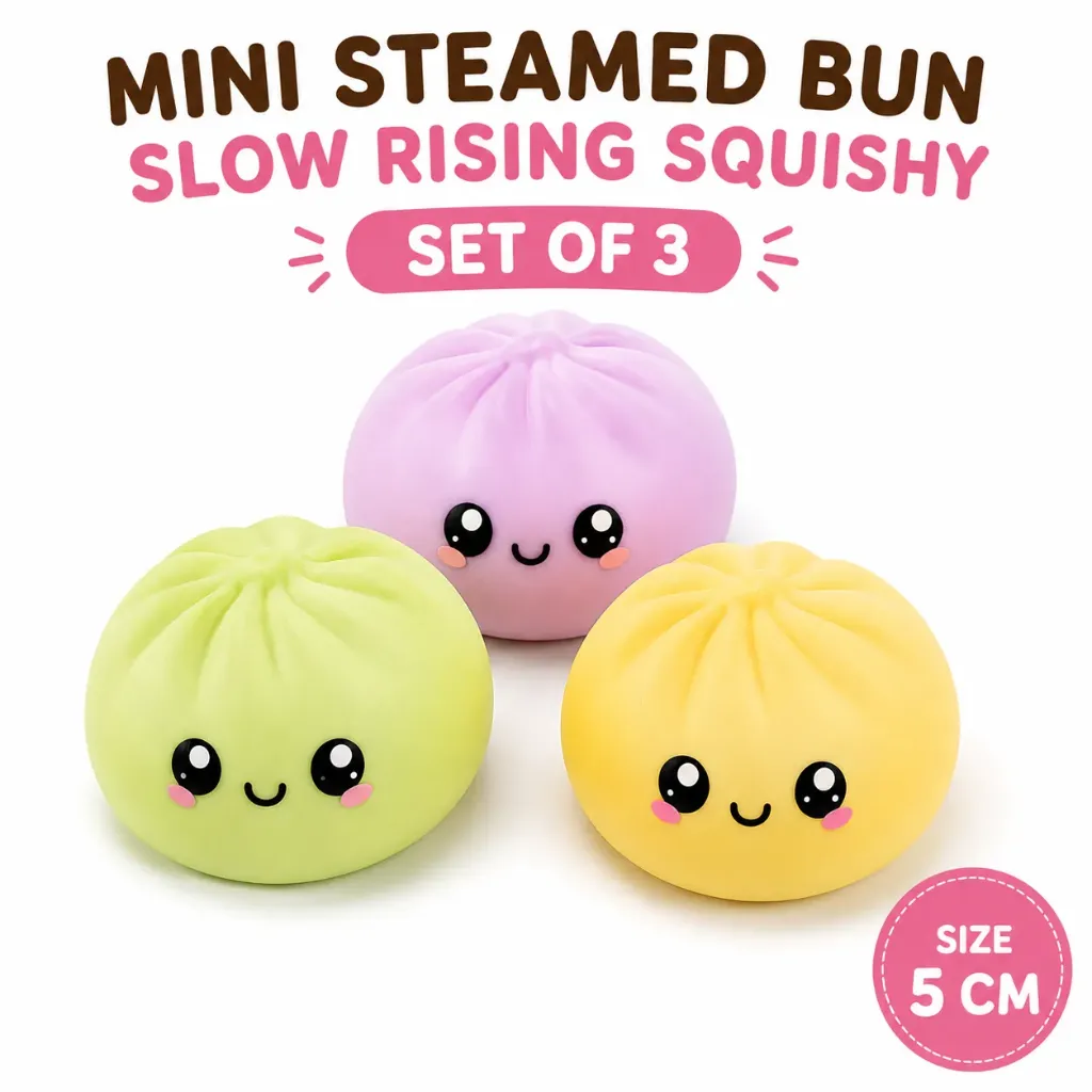 Mini Steamed Bun Squishy / Set of 3
